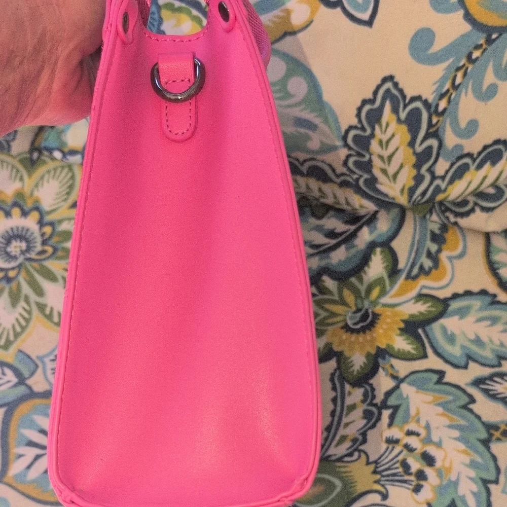 Ed Hardy Pink Embossed Tote With Shoulder Strap NWT
